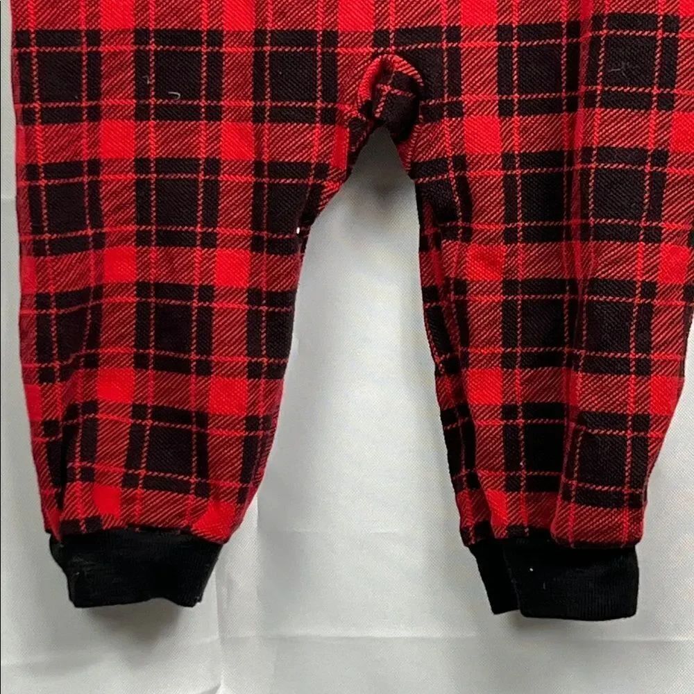 Ralph Lauren red and black plaid long sleeve knit jumpsuit size 12 months - Picture 9 of 11